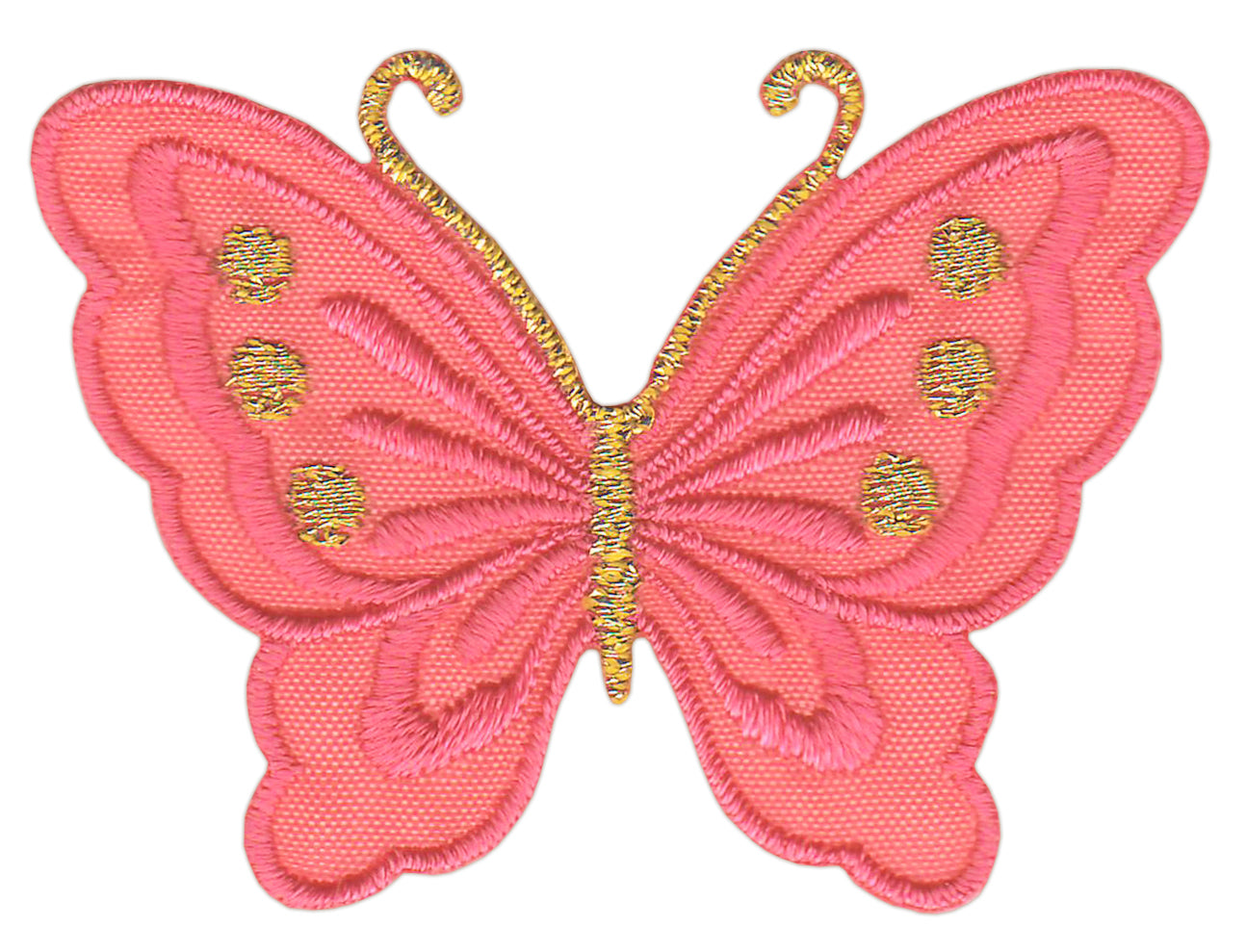 #bk55 Butterfly small pink coral patch iron-on application patch size 5.2 x 3.7 cm