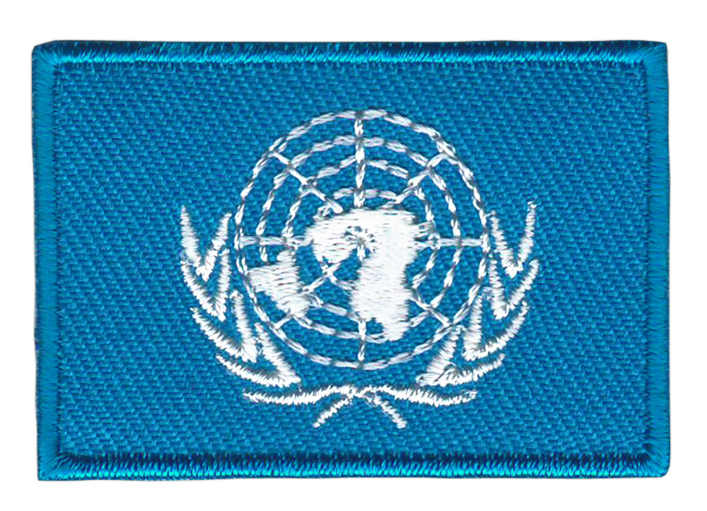 #bk29 Flag small United Nations UN patch iron-on application patch size 4.8 x 3.3 cm