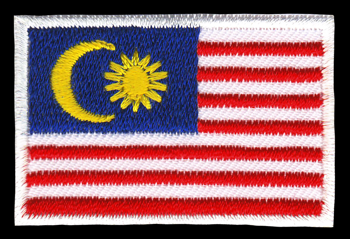 #aa88 Small Flag Malaysia Patch Iron-On Application Patch Size 4.5 x 3.0 cm - 0