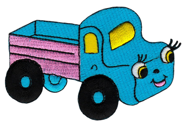#ag77 Auto Blau Kinder Baby Aufnäher Bügelbild Applikation Aufbügler Patch Größe 10,0 x 6,5 cm