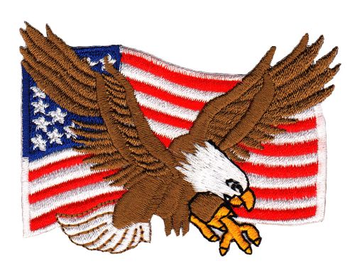 #ab88 Eagle Flag USA Eagle Biker Patch Iron-On Application Size 8.0 x 5.8 cm