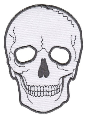 #bc59 Skull White Iron-On Patch Size 6.6 x 9.0 cm
