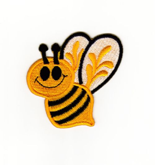 #ad07 Baby Biene Hummel Aufnäher Bügelbild Applikation Flicken Patch Größe 6,0  x 7,0 cm