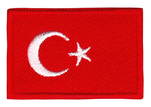 #bk22 Flagge klein Türkei Aufnäher Bügelbild Applikation Aufbügler Patch Größe 4,5 x 3,0 cm
