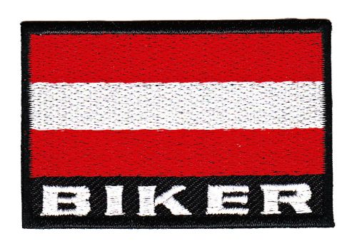 #ac28 Österreich Austria Flagge Biker Aufnäher Patch Bügelbild Applikation Größe 7,0 x 4,8 cm