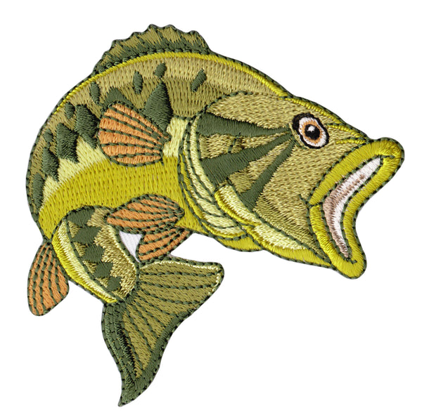 #aa97 Fisch Grün Karpfen Aufnäher Bügelbild Applikation Patch Größe 7,0 x 7,7 cm
