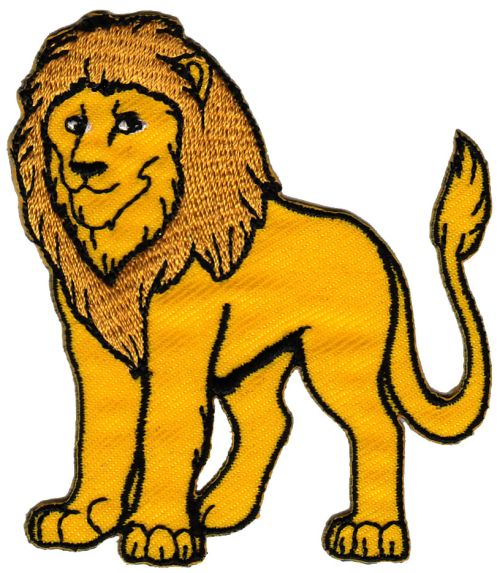 #ad23 Lion Iron-On Patch Applique Patch Size 6.7 x 7.4 cm