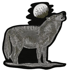 #Backpatch #69 Heulender Wolf Mond Center Patch Biker Kutte Rückenaufnäher Back Patch Groß 21 x 22,2 cm