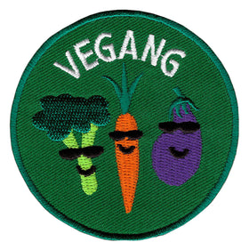 #af33 Vegang Vegetable Gang Vegan Patch Iron-On Application Patch Size 6.8 x 6.8 cm