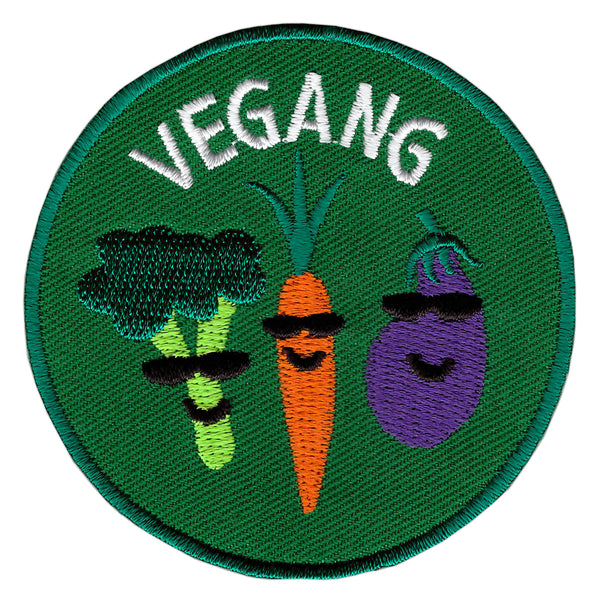 #af33 Vegang Gemüse Gang Vegan Aufnäher Bügelbild Aufbügler Applikation Patch Größe 6,8 x 6,8 cm