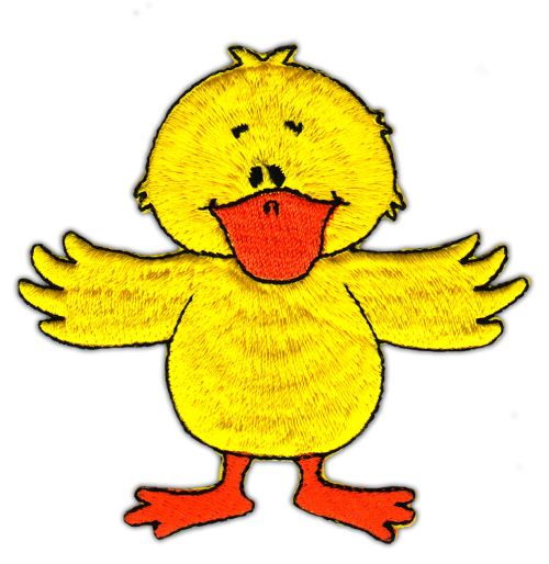 #ac07 Ente Gelb Kinder Vogel Aufnäher Applikation Bügelbild Patch Größe 8,1 x 7,9 cm