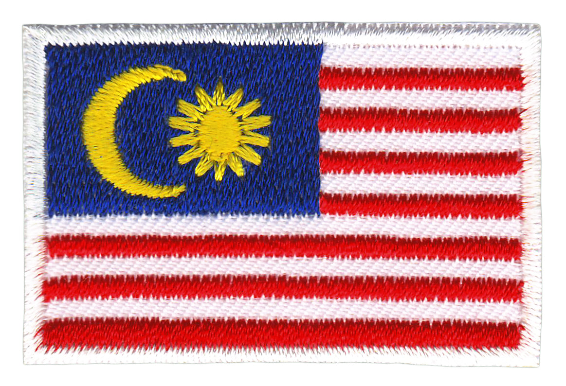 #aa88 Small Flag Malaysia Patch Iron-On Application Patch Size 4.5 x 3.0 cm