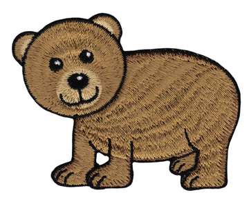 #ae77 Bär Braunbär Teddy Aufnäher Bügelbild Applikation Patch Größe 7,0 x 5,4 cm