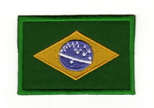 #ad62 Flag Brazil Patch Iron-On Application Patch Size 7.0 x 4.8 cm