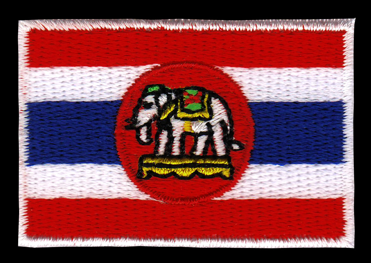 #aa85 Small Flag Thailand Patch Iron-On Application Patch Size 4.5 x 3.0 cm - 0