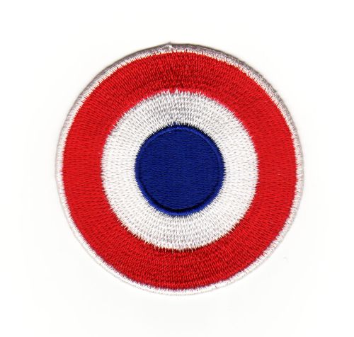 #ac75 Zielscheibe Roller Scooter Retro Blau Rot Aufnäher Bügelbild Applikation Patch Größe 6,2 x 6,2 cm