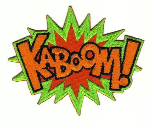 #ab83 KABOOM ! Comic Speech Bubble Patch Application Patch Iron-On Size 10.0 x 8.0 cm