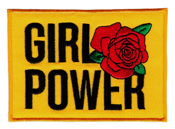 #ae69 Girl Power Rose Aufnäher Bügelbild Applikation Patch Größe 9,6 x 7,0 cm