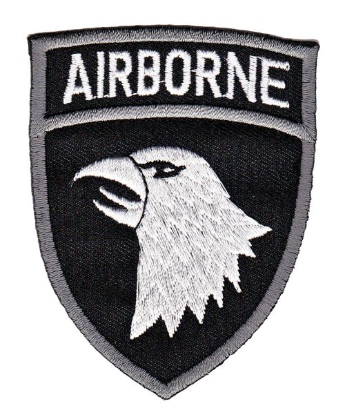#as02 Airborne Eagle Head Army Patch Iron-On Application Patch Size 6.5 x 8.2 cm