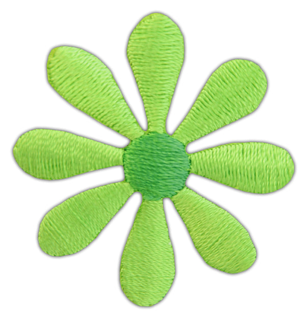 #as29 Blüte klein Grün Blume Aufnäher Bügelbild Aufbügler Applikation Patch Größe 3,5 x 3,5 cm