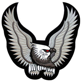 #Backpatch #08 Eagle Grey XXL Biker Back Patch Back Patch Eagle Large 24 x 24 cm