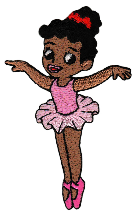 #ac82 Dancer Girl Ballerina Patch Iron-On Applique Patch Size 5.2 x 8.1 cm
