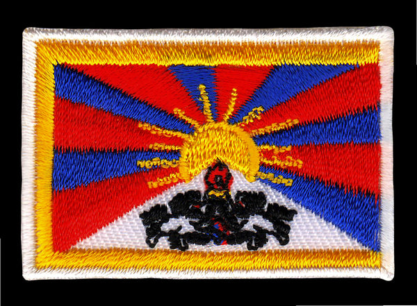 #ac79 Tibet Flagge Aufnäher Patch Bügelbild Applikation Größe 4,7 x 3,3 cm