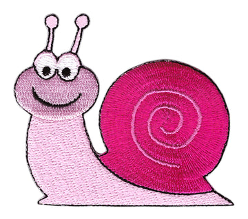 #aa44 Schnecke Rosa Pink Aufnäher Bügelbild Applikation Patch Größe 7,0 x 6,2 cm