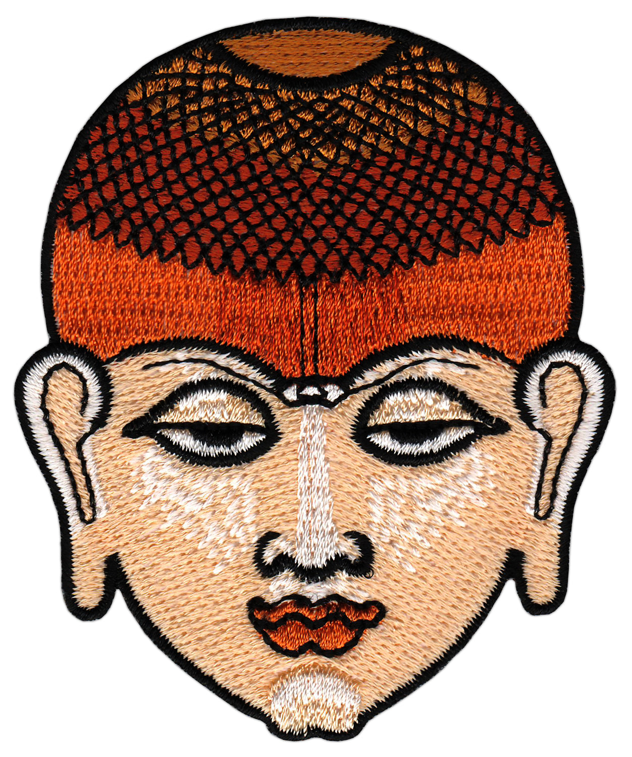 #bk88 Buddha Kopf Braun Esoterik Om Aufnäher Bügelbild Applikation Patch Größe 6,8 x 8,3 cm