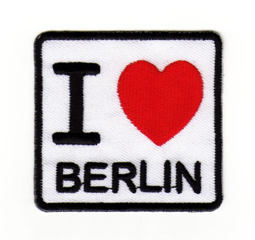 #ae82 I Love Berlin Aufnäher Bügelbild Applikation Patch Größe 6,2 x 5,8 cm