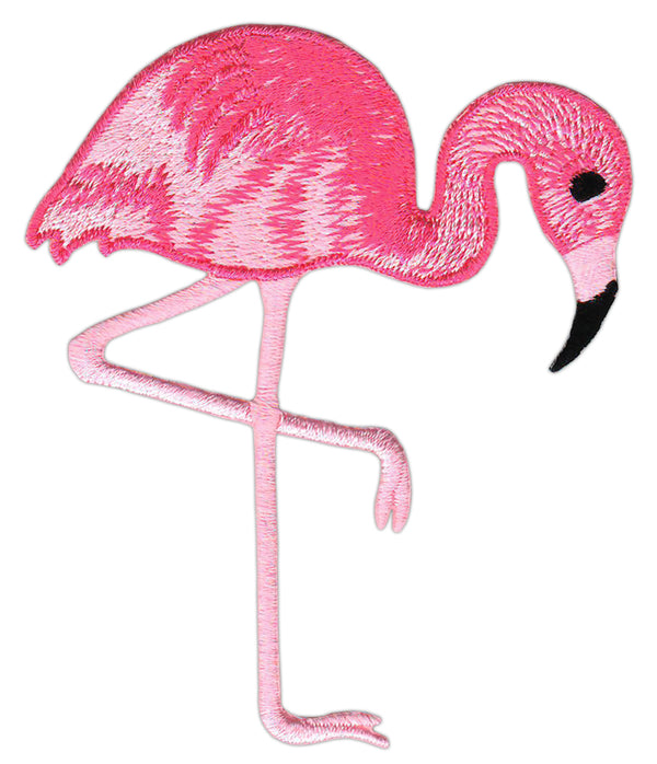#ac65 Flamingo Rosa Vogel Aufnäher Patch Bügelbild Applikation Größe 6,8 x 8,0 cm