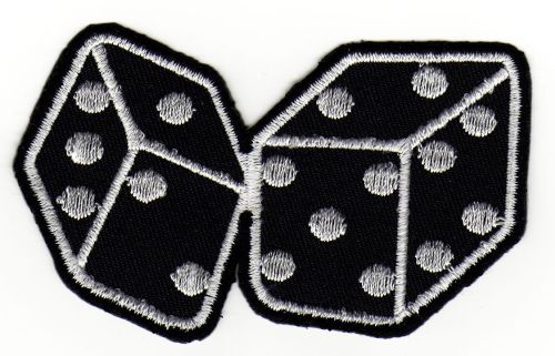 #ad15 Würfel Rockabilly Tattoo Bügelbild Applikation Patch Flicken Größe 9,0 x 5,5 cm