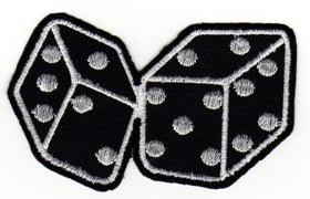 #ad15 Dice Rockabilly Tattoo Iron-On Applique Patch Size 9.0 x 5.5 cm