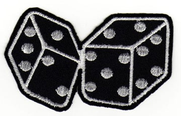 #ad15 Würfel Rockabilly Tattoo Bügelbild Applikation Patch Flicken Größe 9,0 x 5,5 cm