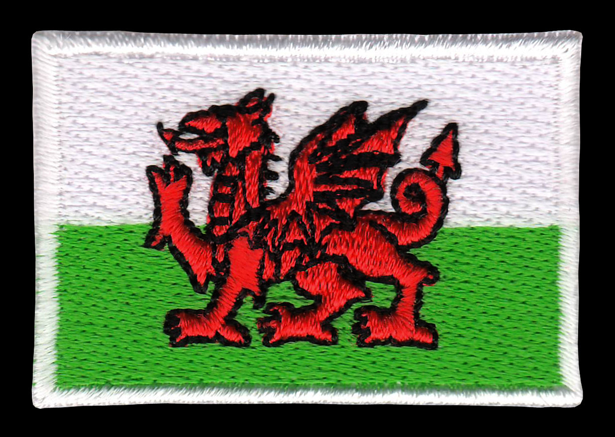 #aa50 Small Flag Wales Iron-On Patch Size 4.7 x 3.2 cm - 0