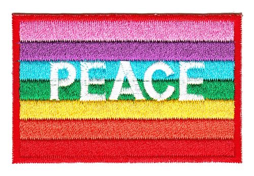 #as37 Rainbow Flag Peace Patch Iron-On Applique Patch Size 9.0 x 6.0 cm