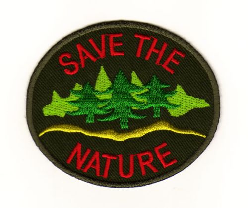 #ad92 Save the Nature Grün Umweltschutz Aufnäher Patch Applikation Bügelbild Größe 8,0 x 6,8 cm