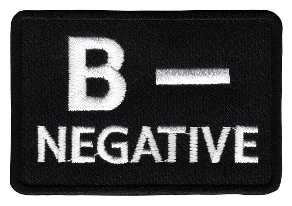 #be28 Blutgruppe B - Negativ Aufnäher Bügelbild Applikation Patch Größe 7,5 x 5,0 cm