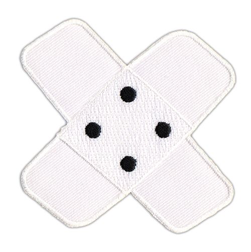 #ah91 Pflaster Weiß Hosenpflaster Flicken Aufnäher Bügelbild Applikation Patch Größe 7,5 x 7,0 cm