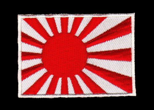 #ad40 Japan Flagge Rising Sun Aufnäher Asien Patch Bügelbild Applikation Größe 7,3 x 4,9 cm
