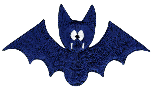 #af21 Fledermaus Vampir Blau Aufnäher Bügelbild Aufbügler Applikation Patch Größe 11,0 x 6,4 cm