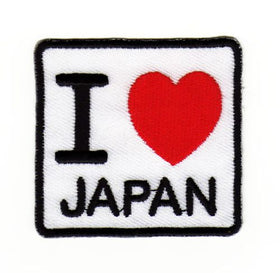 #ae81 I Love Japan Iron-On Patch Application Patch Size 6.2 x 5.8 cm