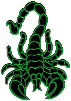 #Backpatch #11 Scorpion Black Green Back Patch Size 20 x 28 cm