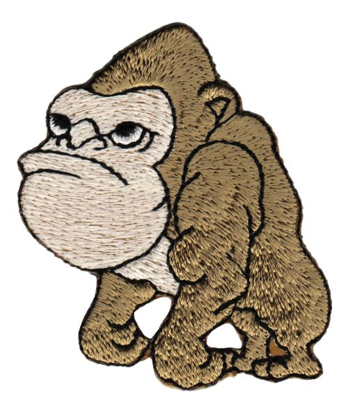 #aa71 Monkey Gorilla Iron-On Patch Applique Size 5.4 x 6.2 cm