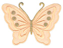 #bk61 Schmetterling klein Pfirsich Aufnäher Bügelbild Applikation Aufbügler Patch Größe 5,2 x 3,7 cm