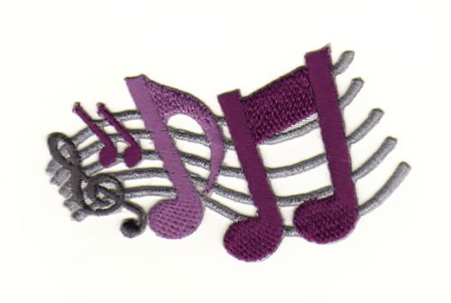 #aa05 Treble Clef Music Notes Patch Iron-On Application Size 7.4 x 5.0 cm