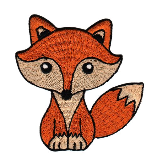 #aa17 Fox Orange Iron-On Patch Applique Size 8.0 x 7.5 cm