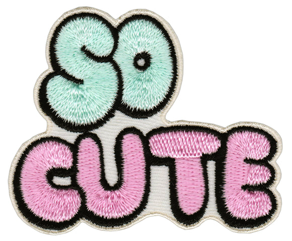 #ab25 So Cute Süß Türkis Rosa Aufnäher Bügelbild Applikation Patch Größe 6,3 x 5,2 cm