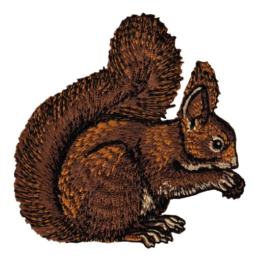 #aa94 Eichhörnchen Aufnäher Bügelbild Applikation Patch Größe 7,9 x 7,8 cm