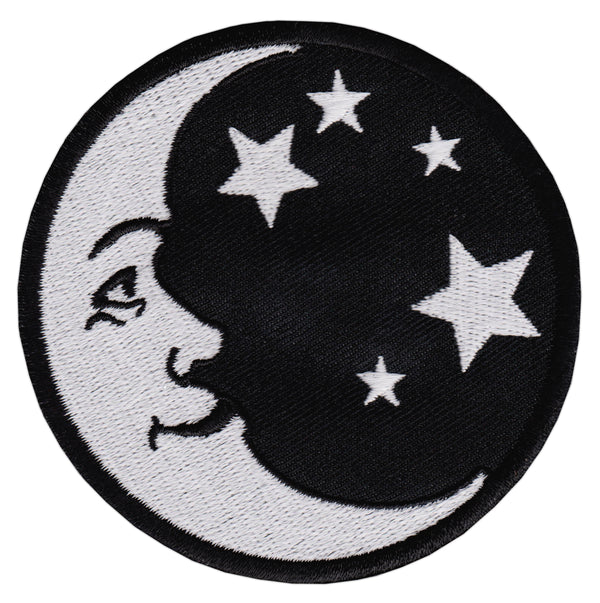 #ae60 Mond und Sterne Aufnäher Bügelbild Applikation Patch Größe 8,0 x 8,0 cm
